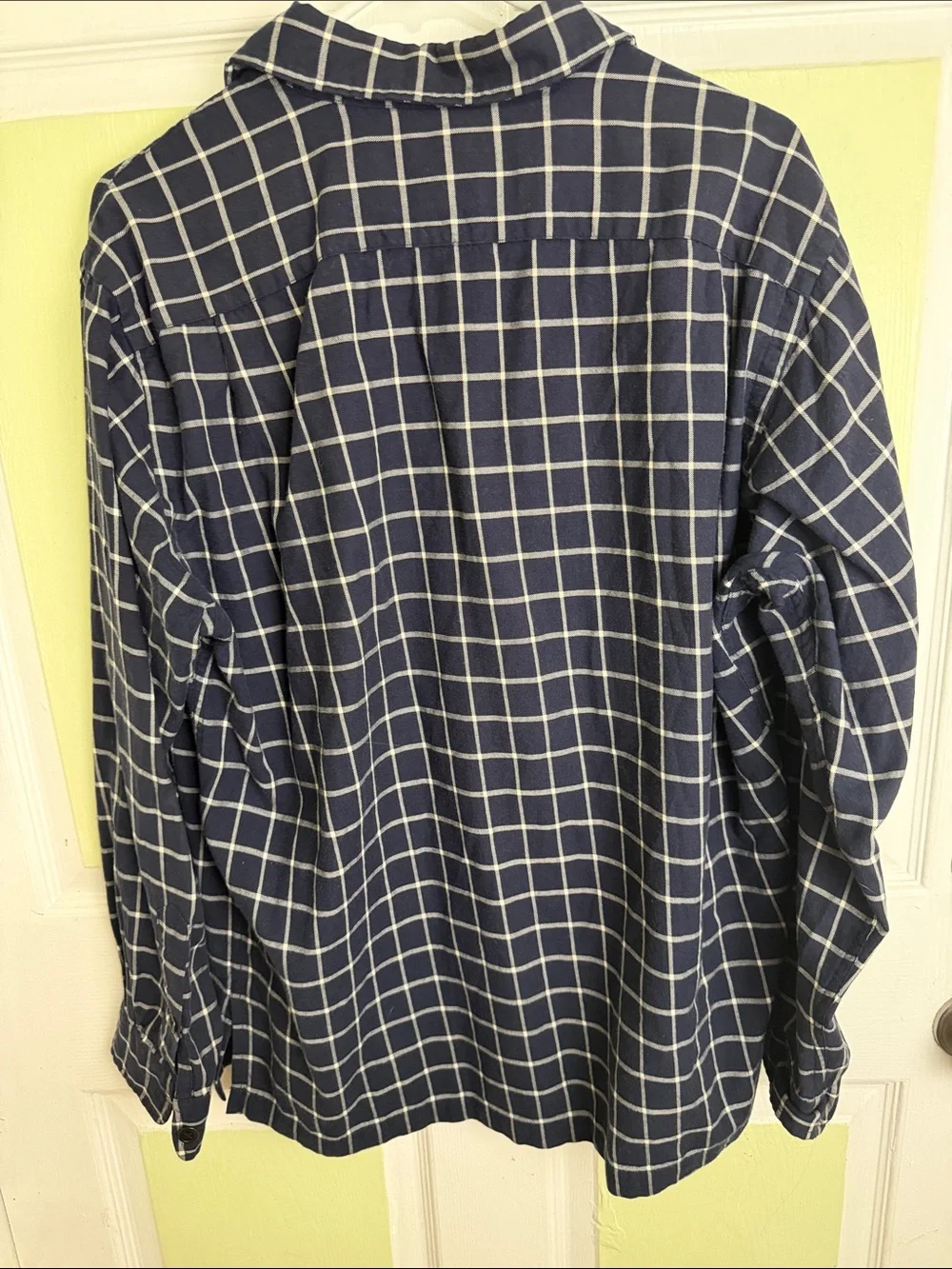 Polo by Ralph Lauren Navy and White Windowpane Flannel Shirt